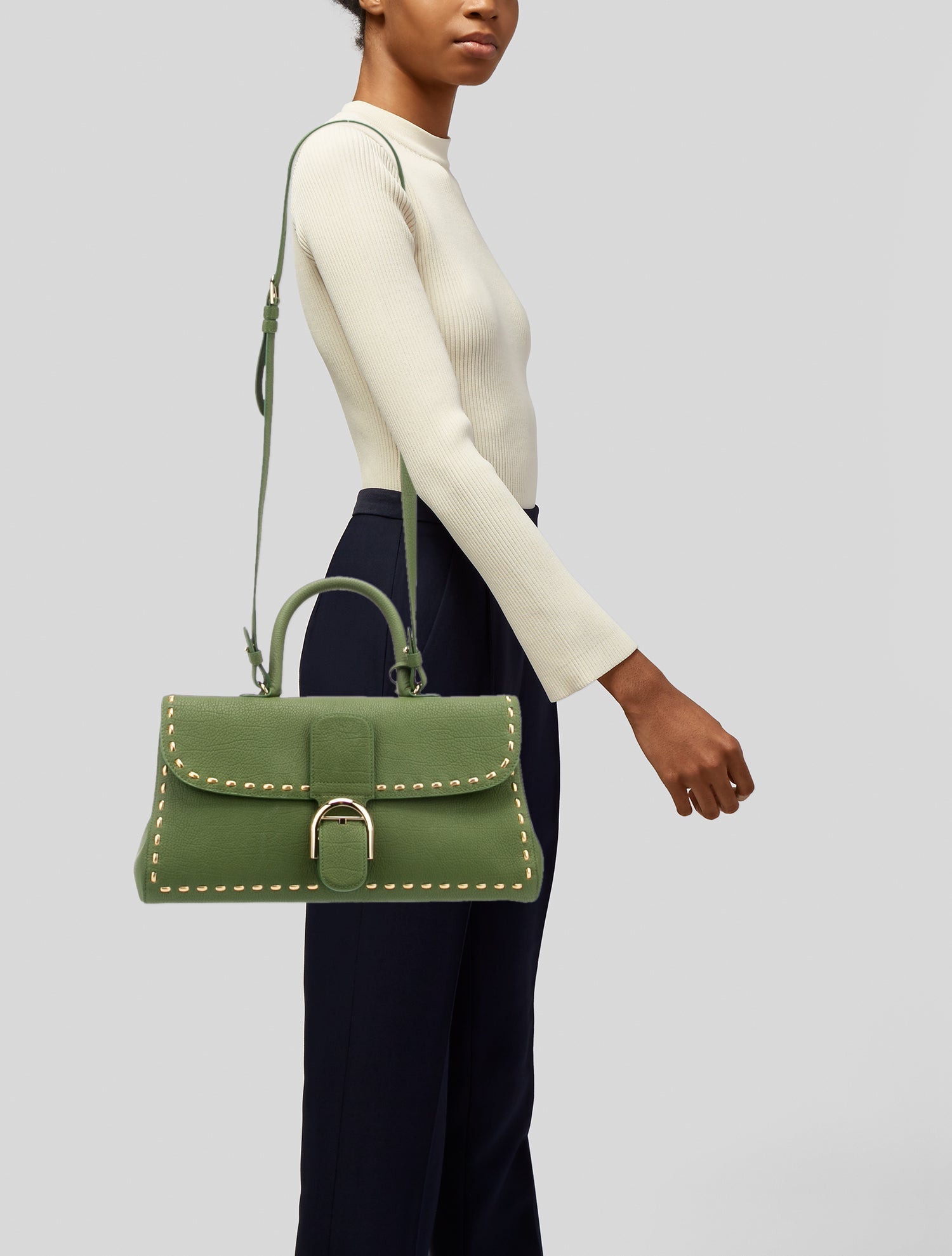 Delvaux Leather Top Handle Bag