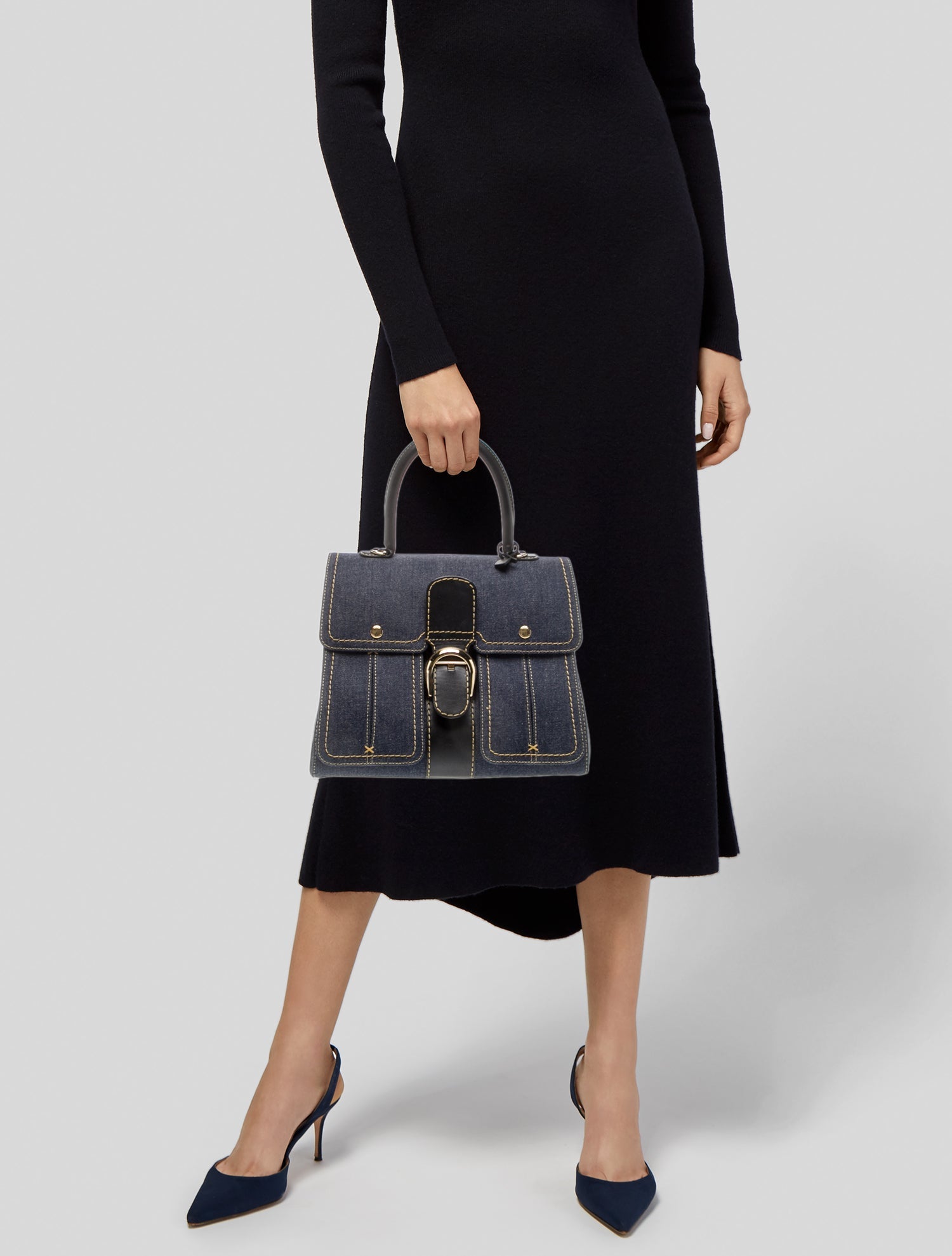Delvaux Denim Brillant Trench bag MM