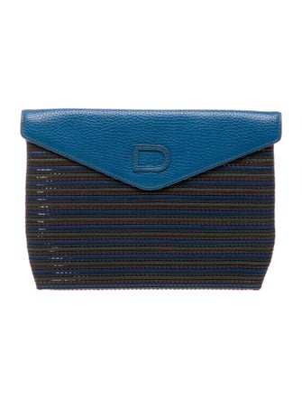 Delvaux Leather Toile De Cuir Envelope