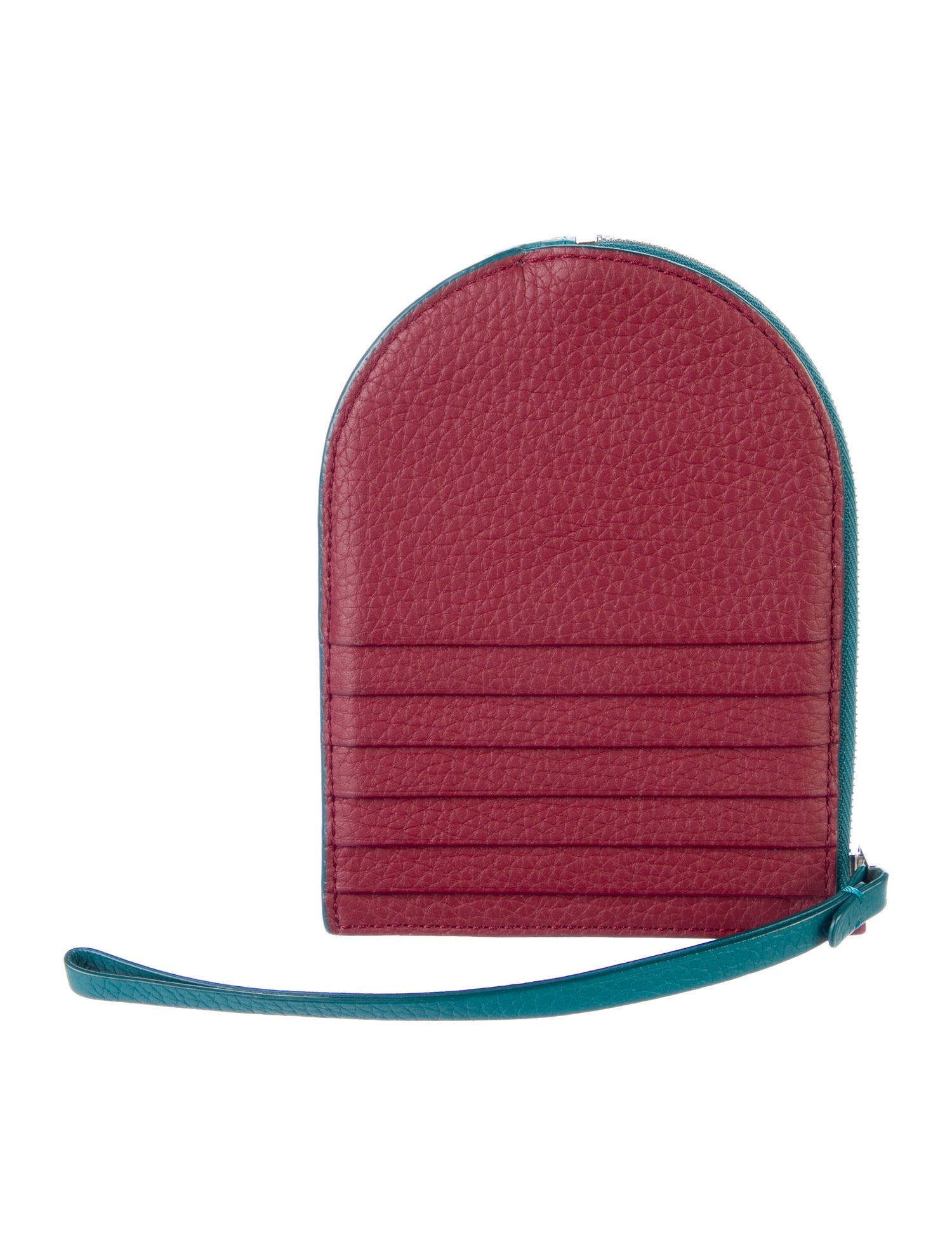 Delvaux Leather Colorblock Pattern Wristlet