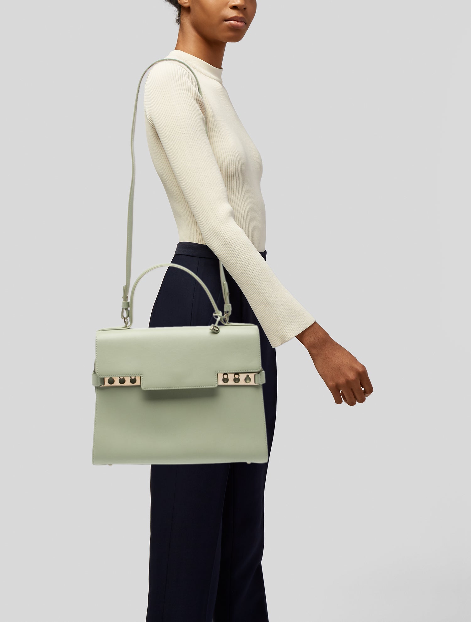 Delvaux Leather Top Handle Bag