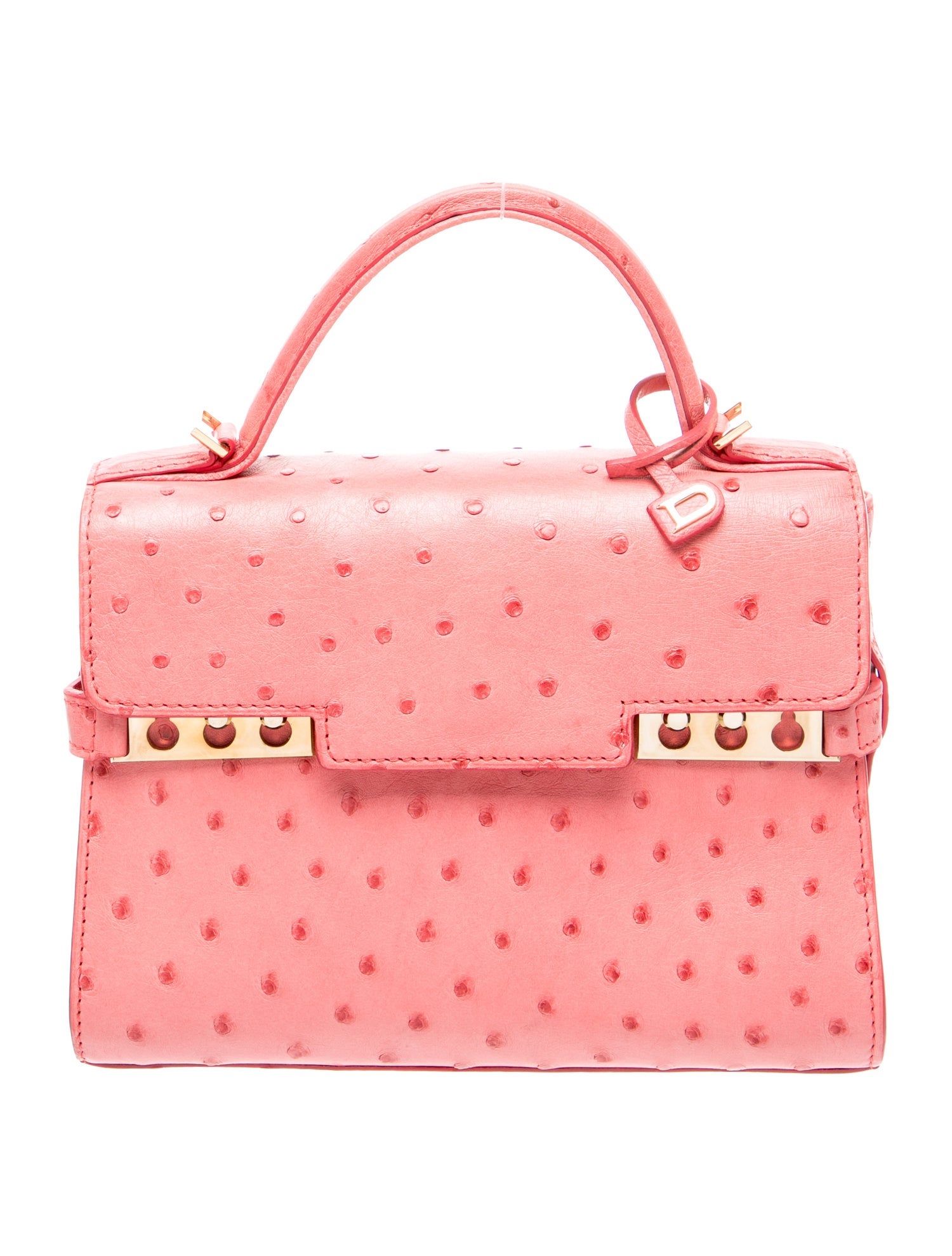 Delvaux Ostrich Top Handle Bag