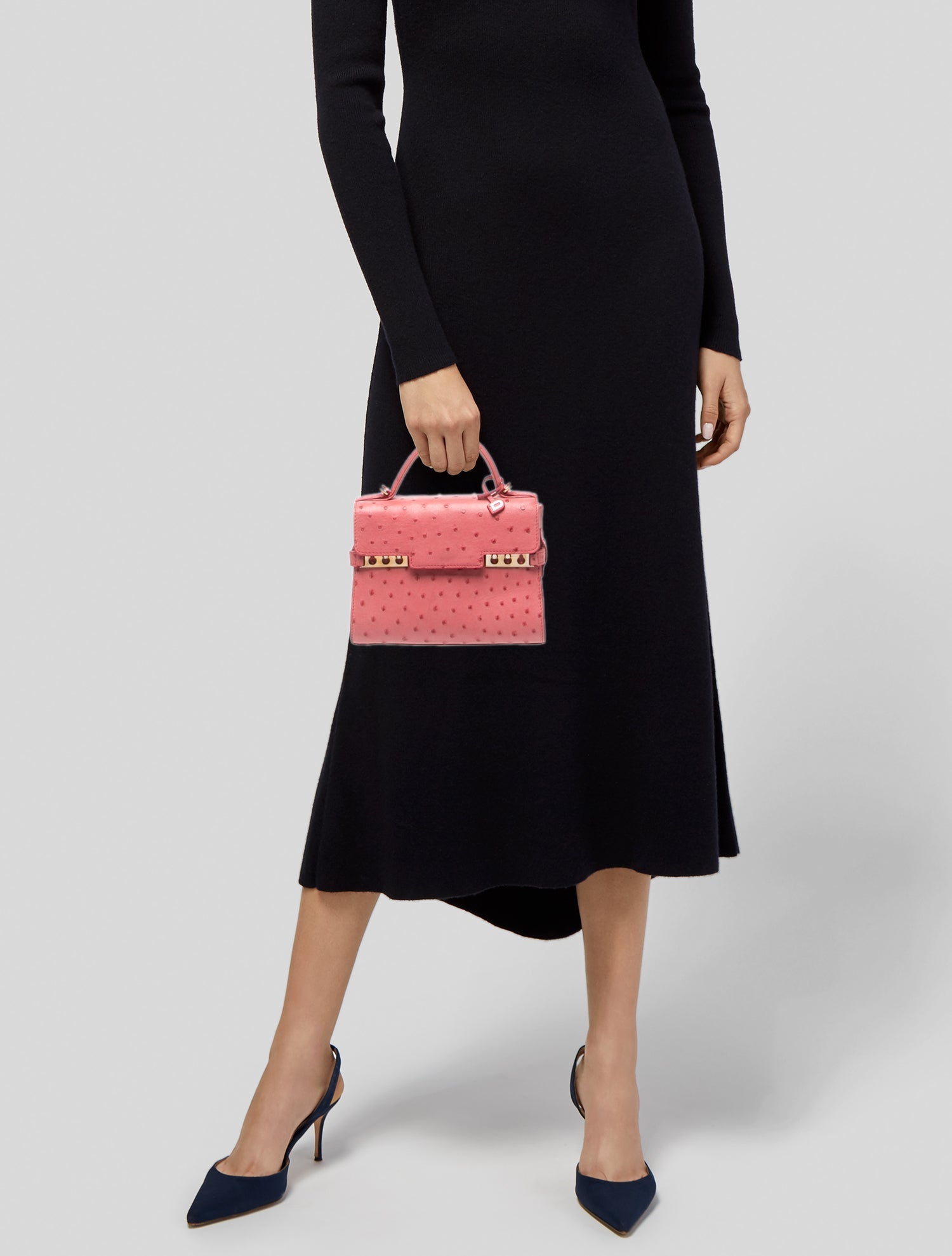 Delvaux Ostrich Top Handle Bag
