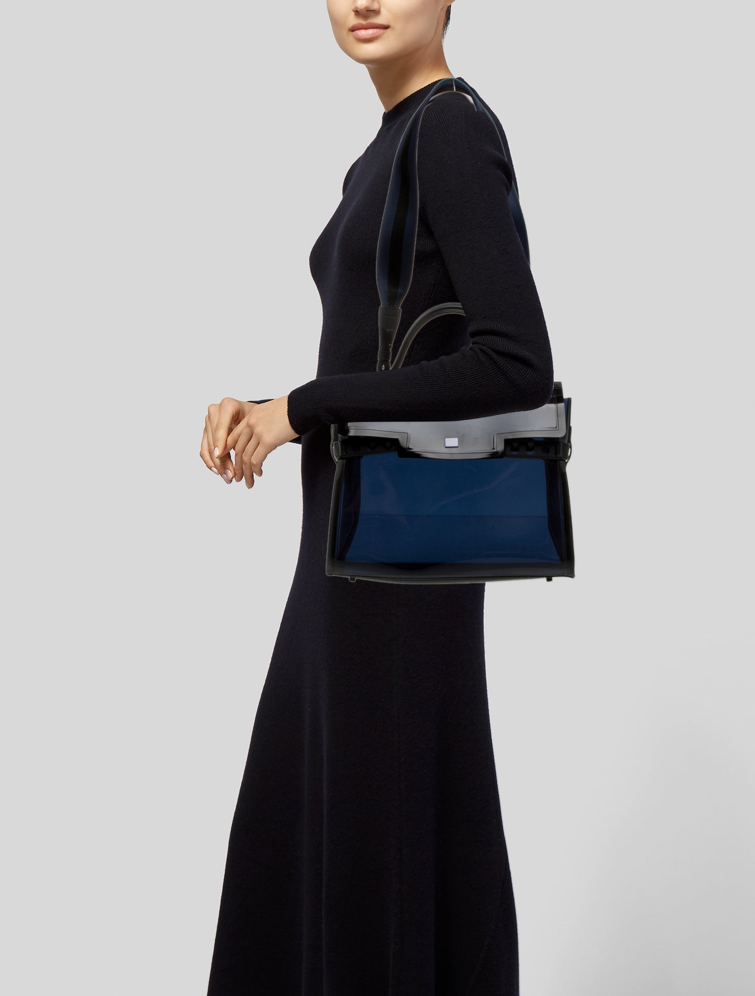 Delvaux PVC 'Dark Night' Tempête w/ Strap GM