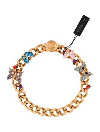 Versace x Dua Lipa Crystal & Enamel La Vacanza Butterfly Collar Necklace