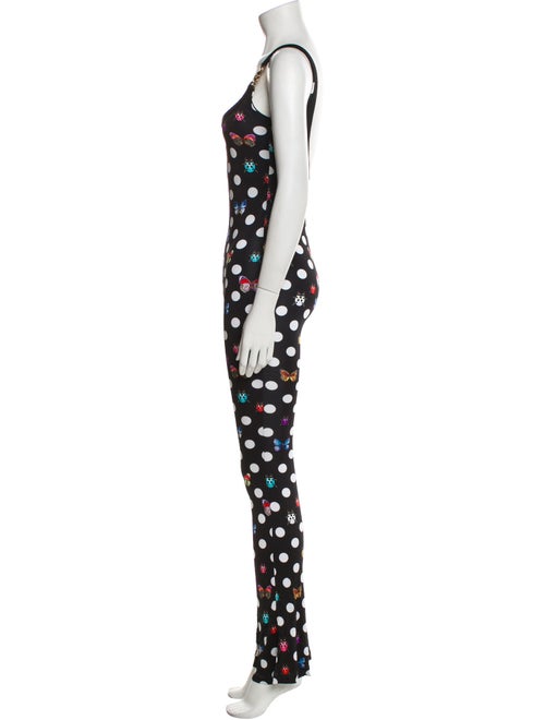 Versace x Dua Lipa Polka Dot Print Scoop Neck Jumpsuit