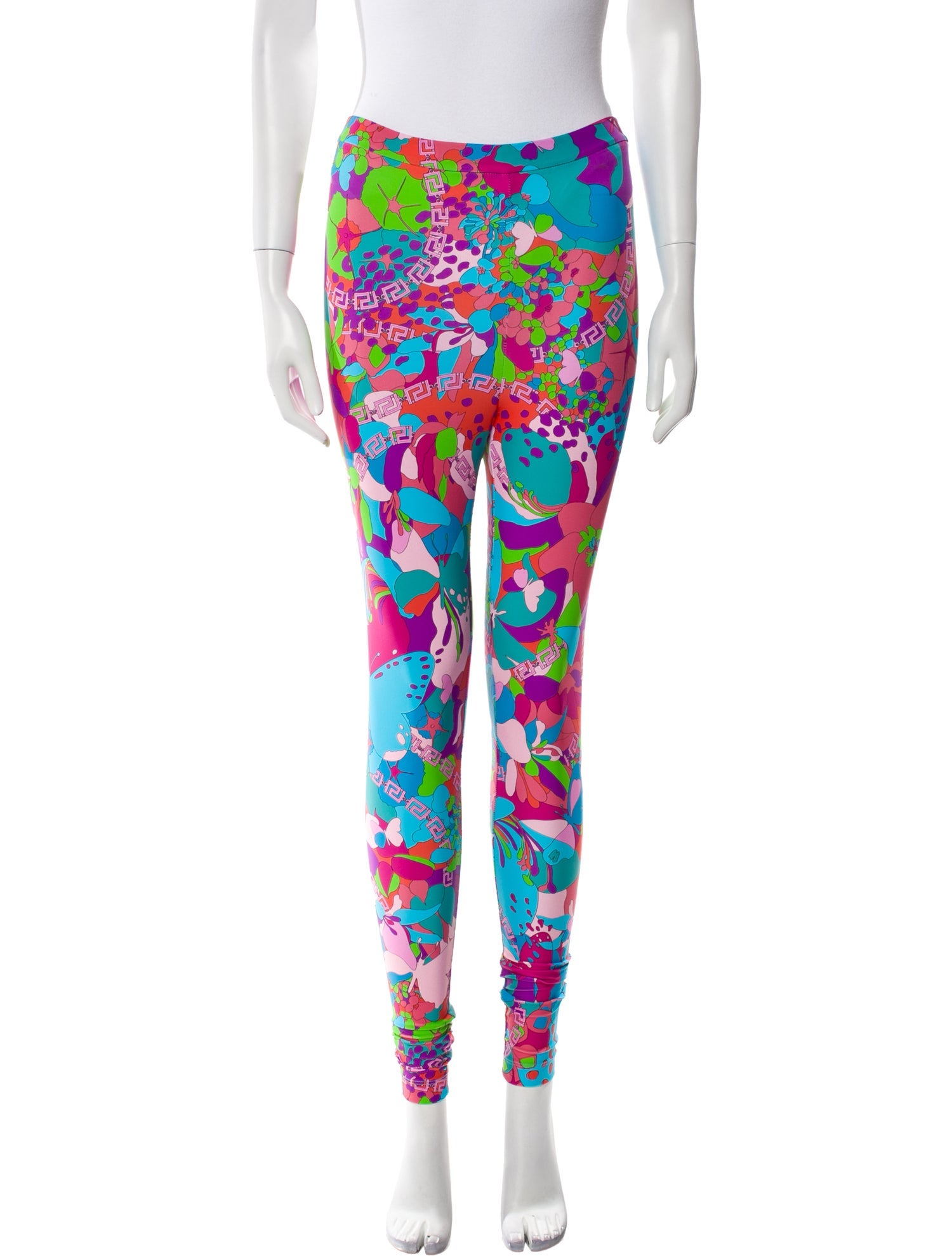 Versace x Dua Lipa Floral Print Skinny Leg Pants