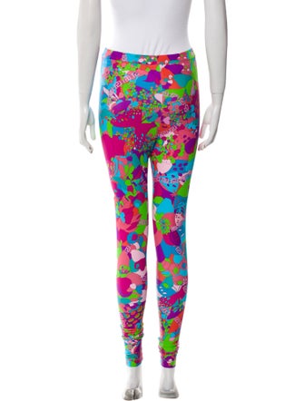 Versace x Dua Lipa Floral Print Skinny Leg Pants