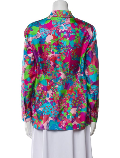 Versace x Dua Lipa Silk Floral Print Button-Up Top