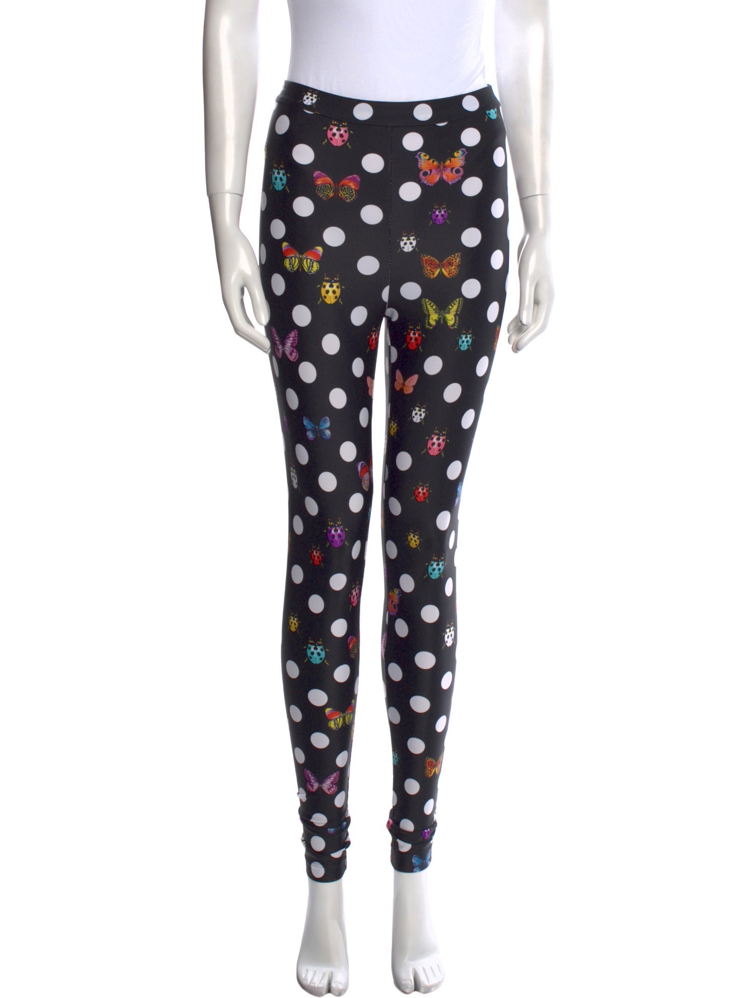 Versace x Dua Lipa Polka Dot Print Skinny Leg Pants