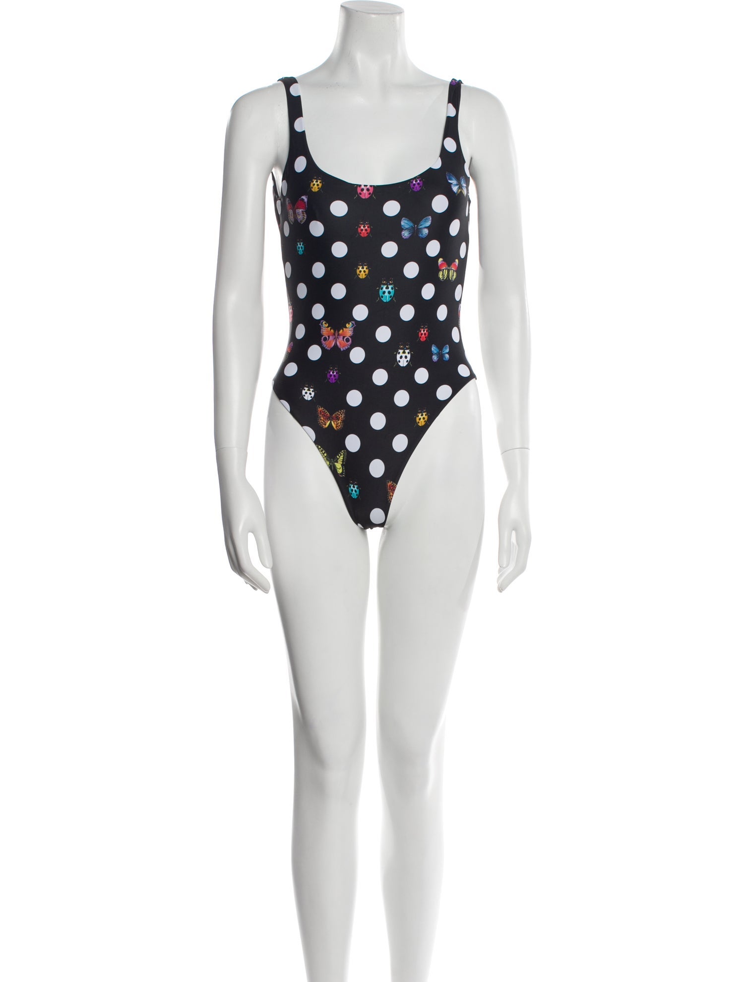 Versace x Dua Lipa Polka Dot Print One-Piece