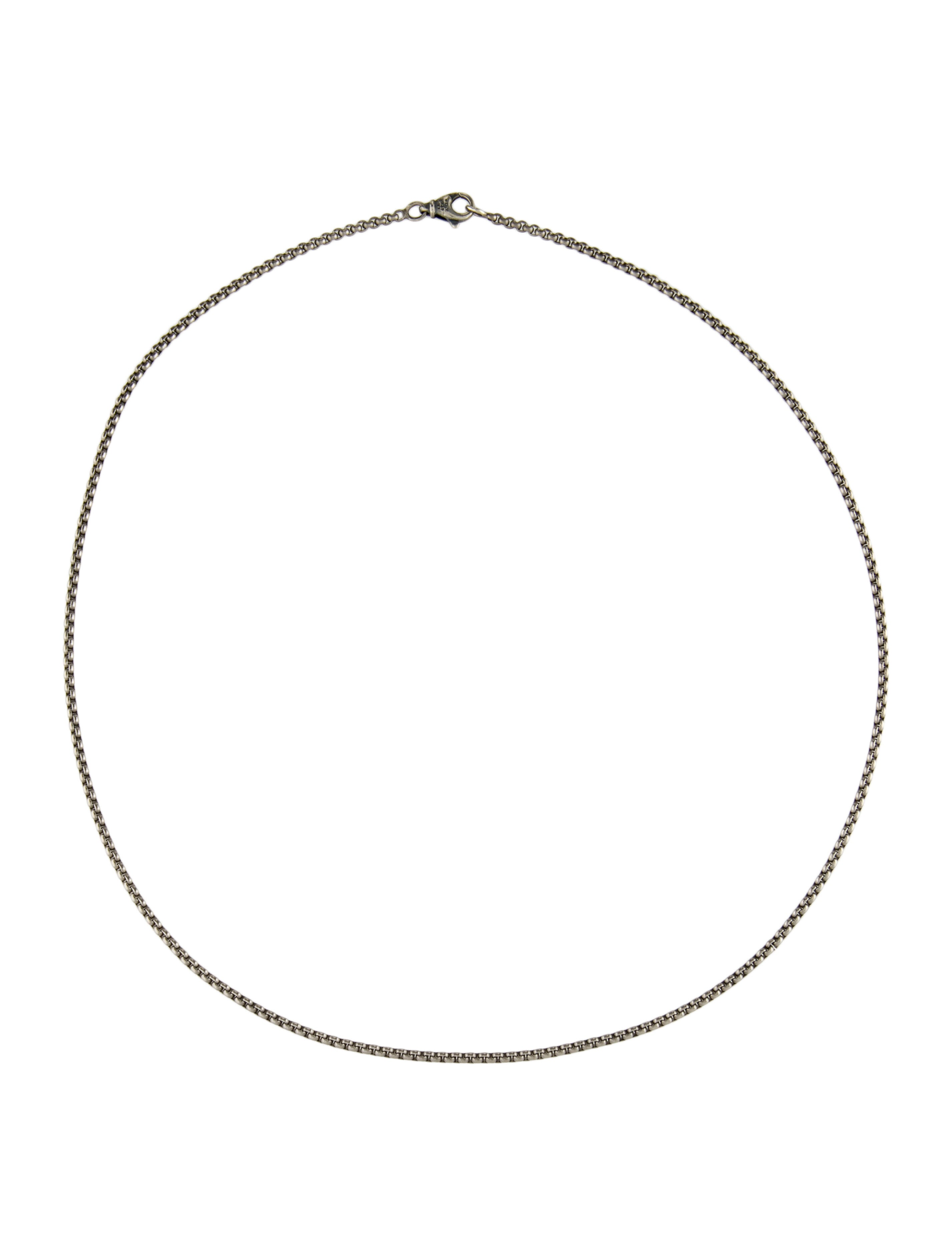 David Yurman Titanium Box Chain Necklace