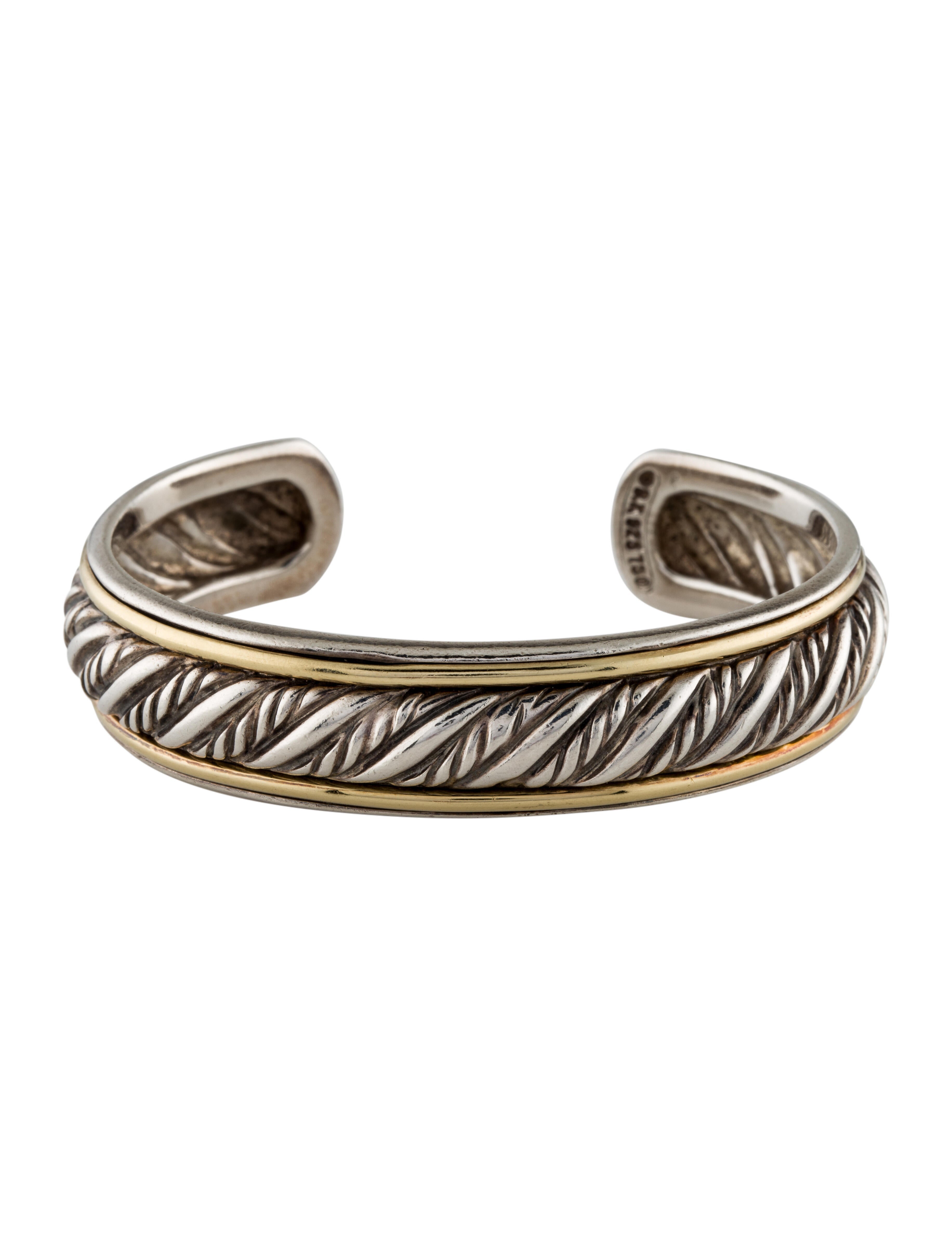 David Yurman Two-Tone Sculpted Cable Cuff Bracelet