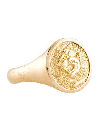 David Yurman 18K Petrvs Lion Signet Pinky Ring