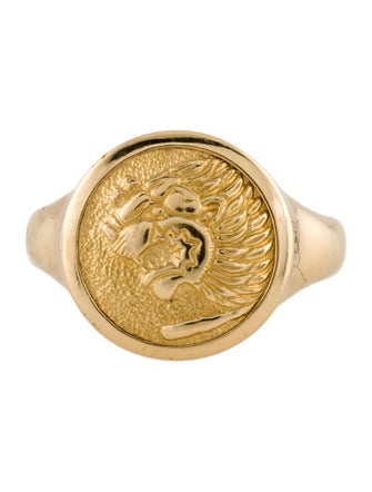 David Yurman 18K Petrvs Lion Signet Pinky Ring