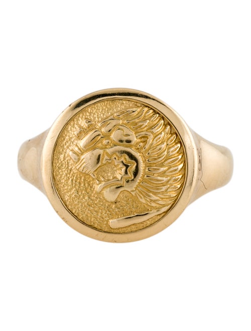 David Yurman 18K Petrvs Lion Signet Pinky Ring