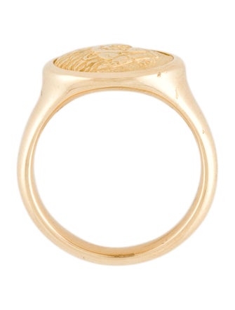 David Yurman 18K Petrvs Lion Signet Pinky Ring