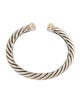 David Yurman Two-Tone Sculpted Cable Hinged Cuff