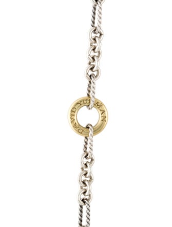 David Yurman Two-Tone Figaro Chain Pearl Enhancer Necklace