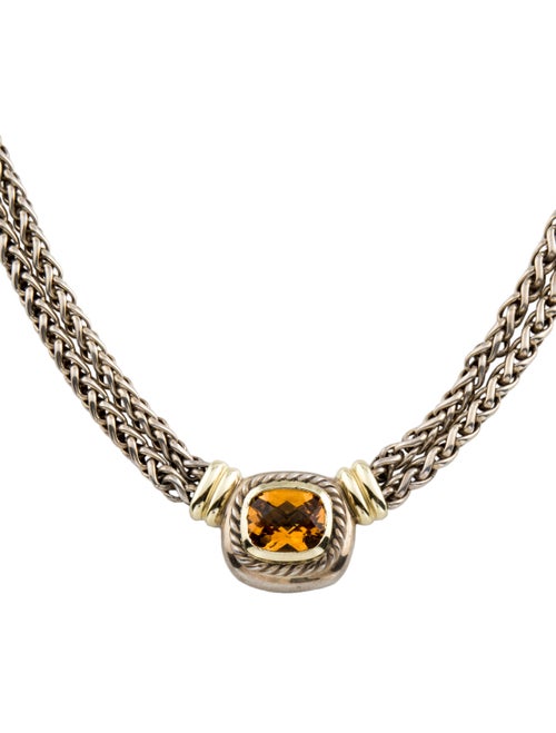 David Yurman Citrine Double Wheat Chain Albion Pendant Necklace