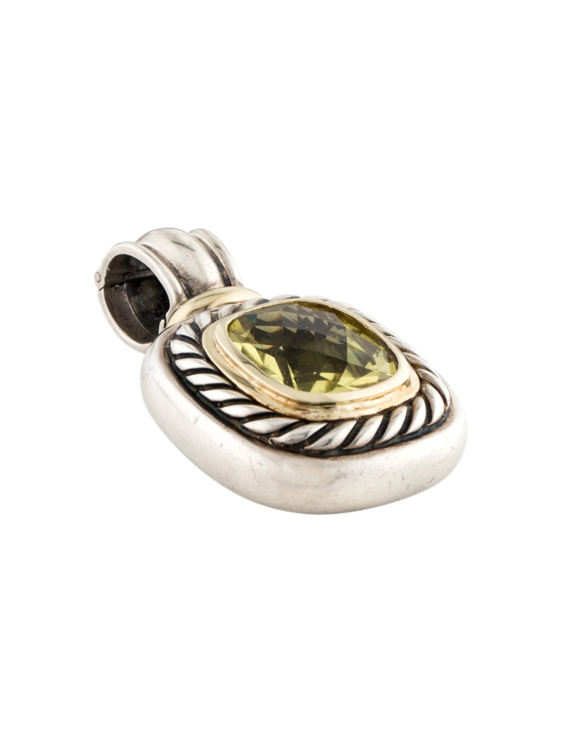 David Yurman TwoTone Quartz Albion Enhancer Pendant 14K Yellow Gold