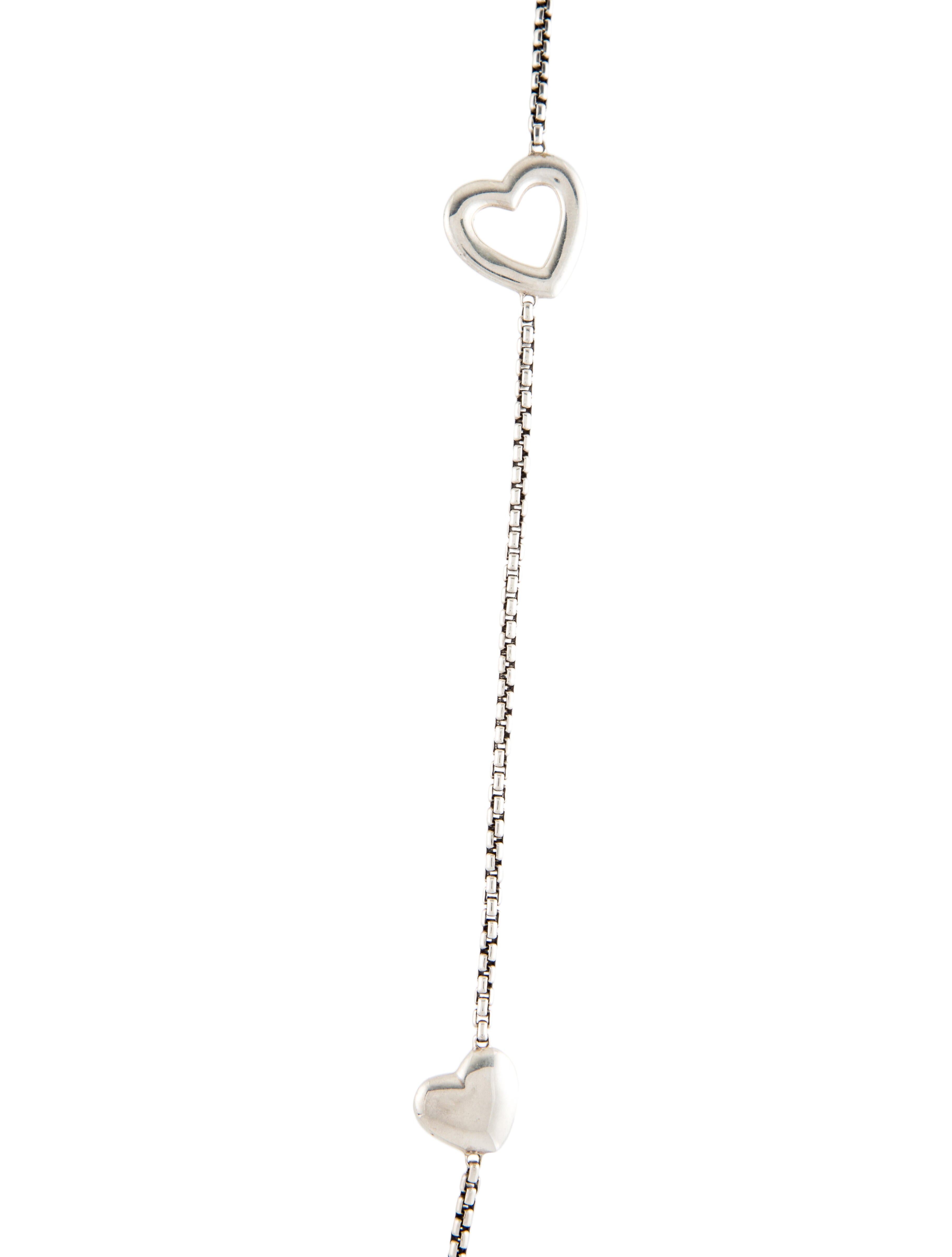 David Yurman Cable Heart Chain Necklace Sterling Silver Chain, Necklaces DVY126337 The