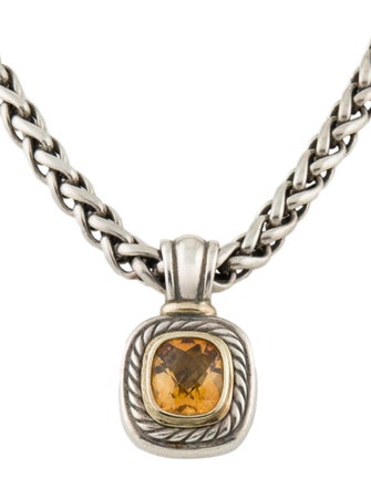 David Yurman Two-Tone Citrine Albion Pendant Necklace