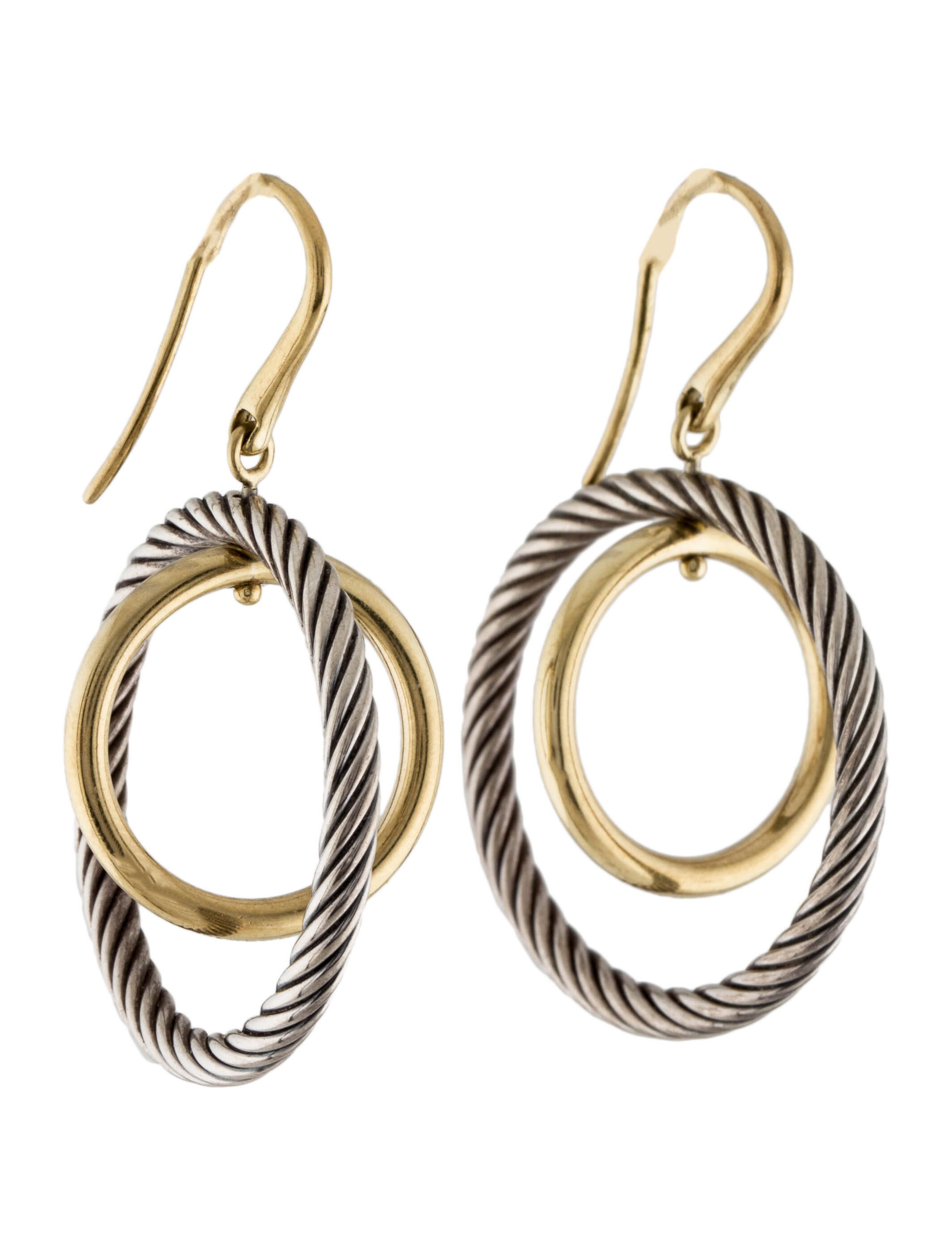 David Yurman Diamond Crossover Extra Small Hoop Earrings 14K White