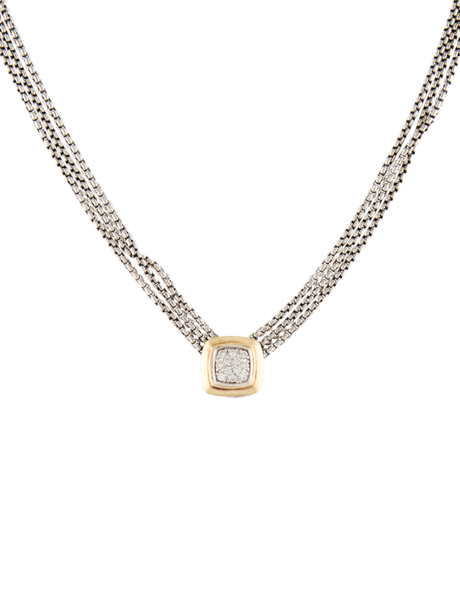 David Yurman Two-Tone Diamond Albion Pendant Necklace