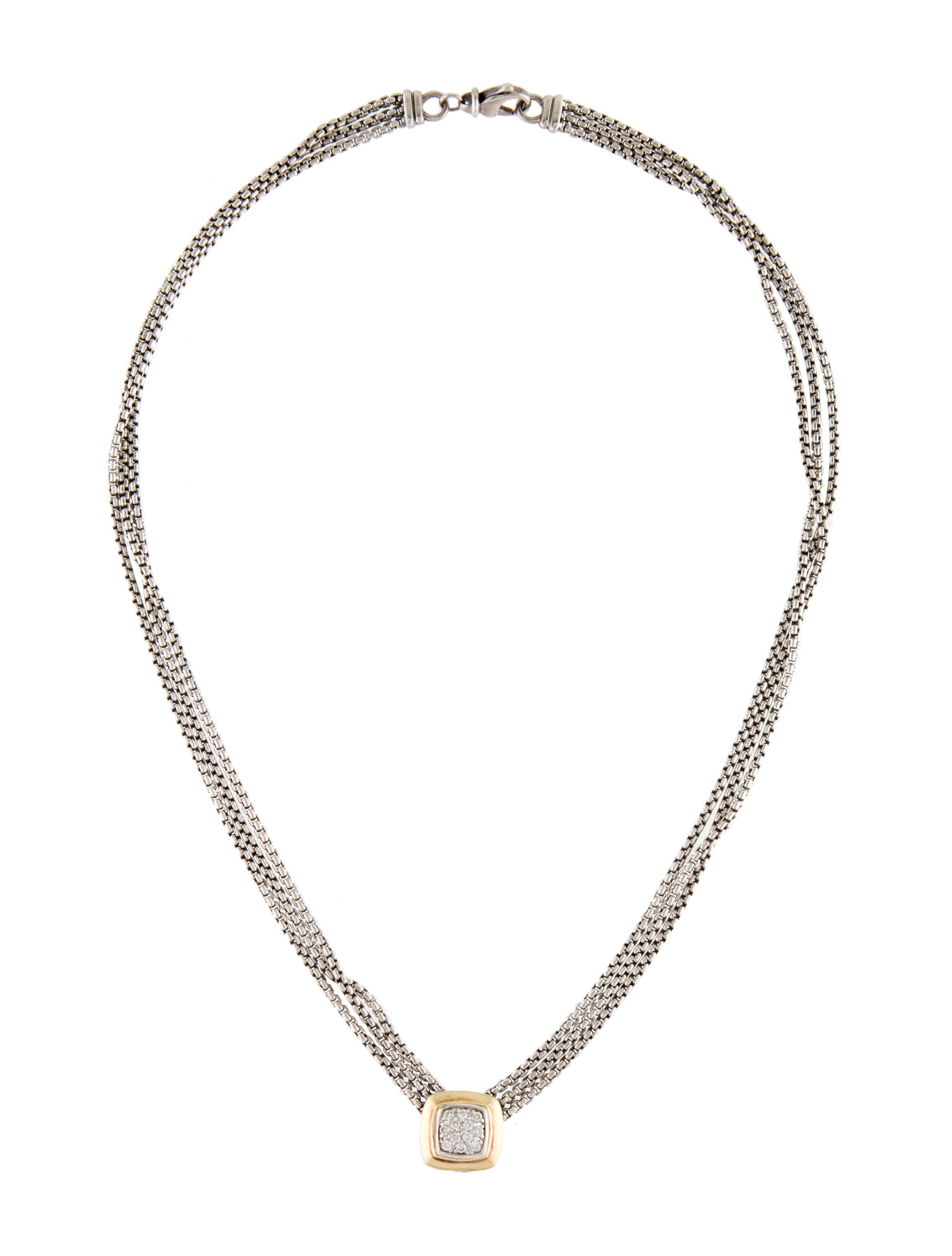 David Yurman Two-Tone Diamond Albion Pendant Necklace