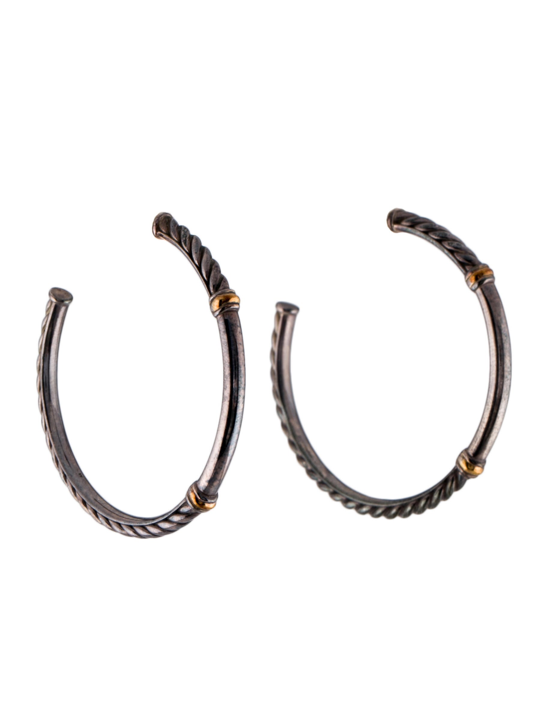 David Yurman Diamond Crossover Extra Small Hoop Earrings 14K White