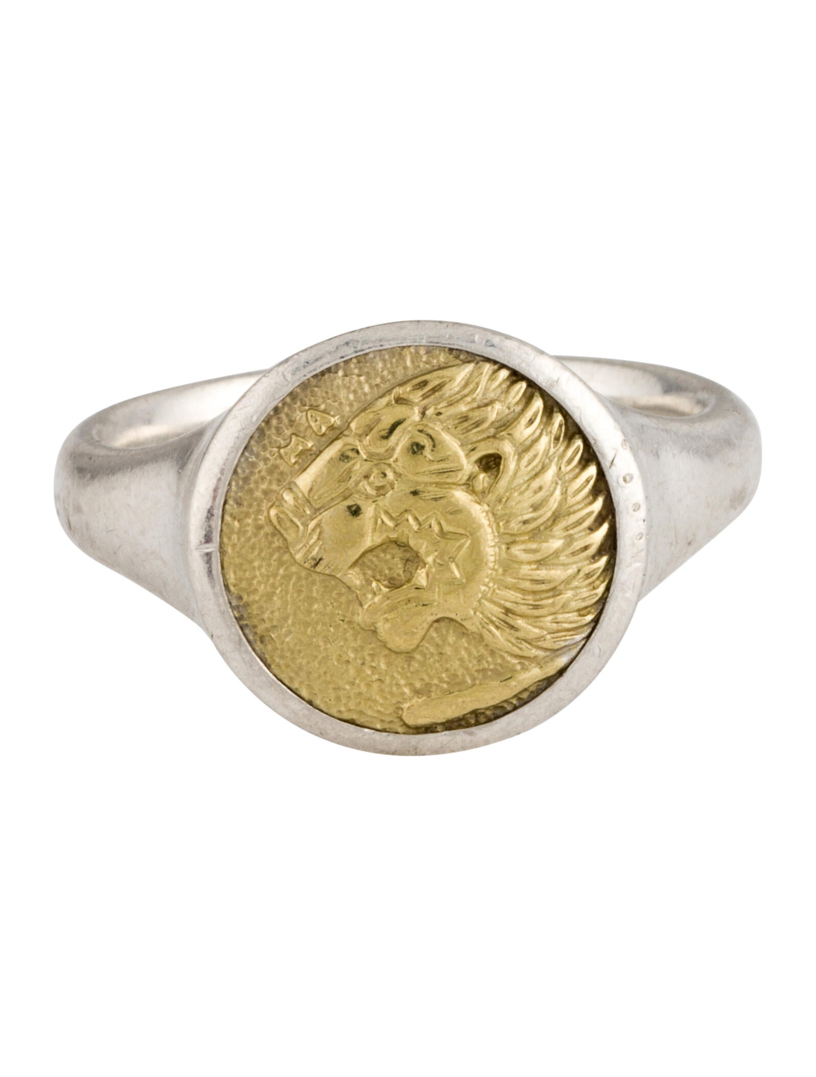 David Yurman Petrvs Lion Pinky Ring 18K Yellow Gold Cocktail Ring