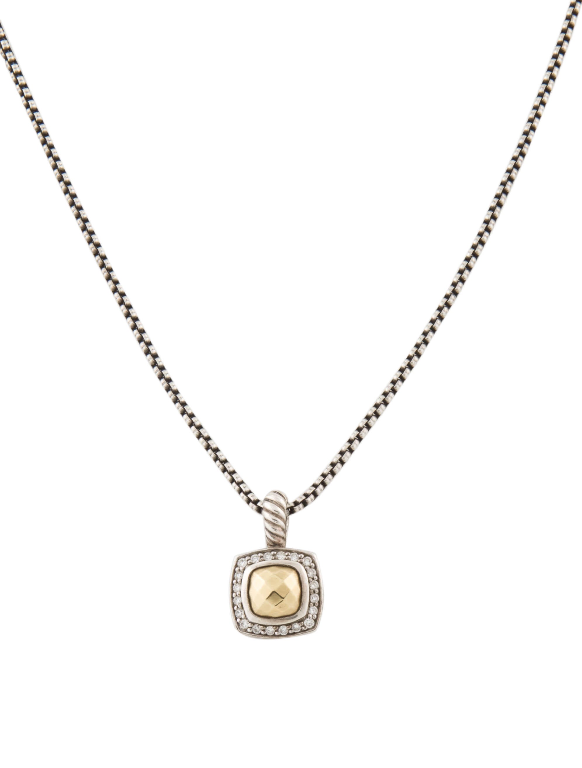 David Yurman Rhodonite Dog Tag Pendant Necklace Sterling Silver