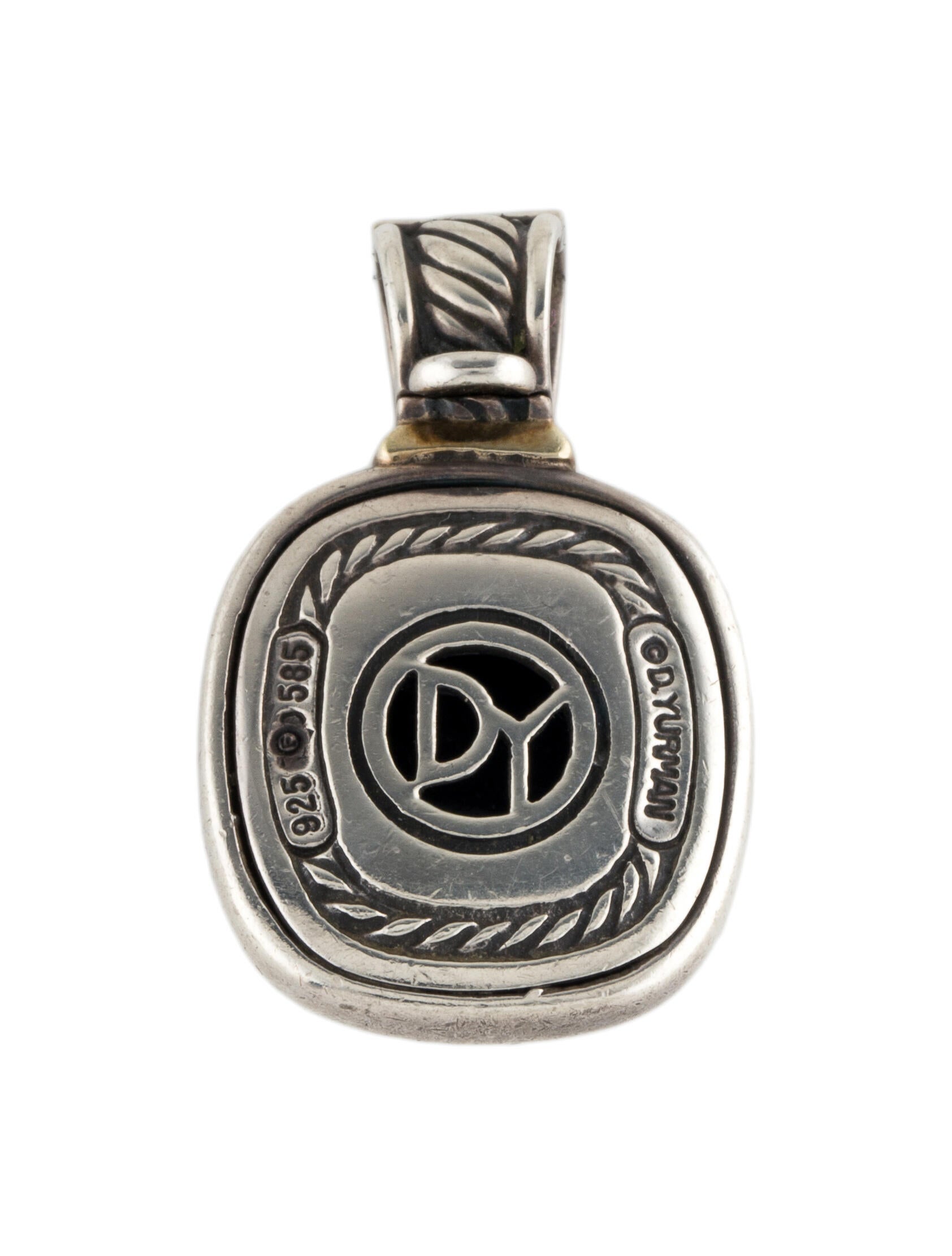 David Yurman TwoTone Onyx Albion Enhancer Pendant 14K Yellow Gold