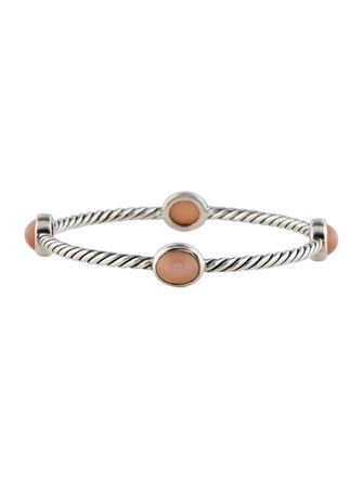 David Yurman Cat's Eye Moonstone Cable Bangle