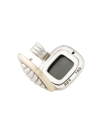 David Yurman Two-Tone Sculpted Cable Square Locket Pendant