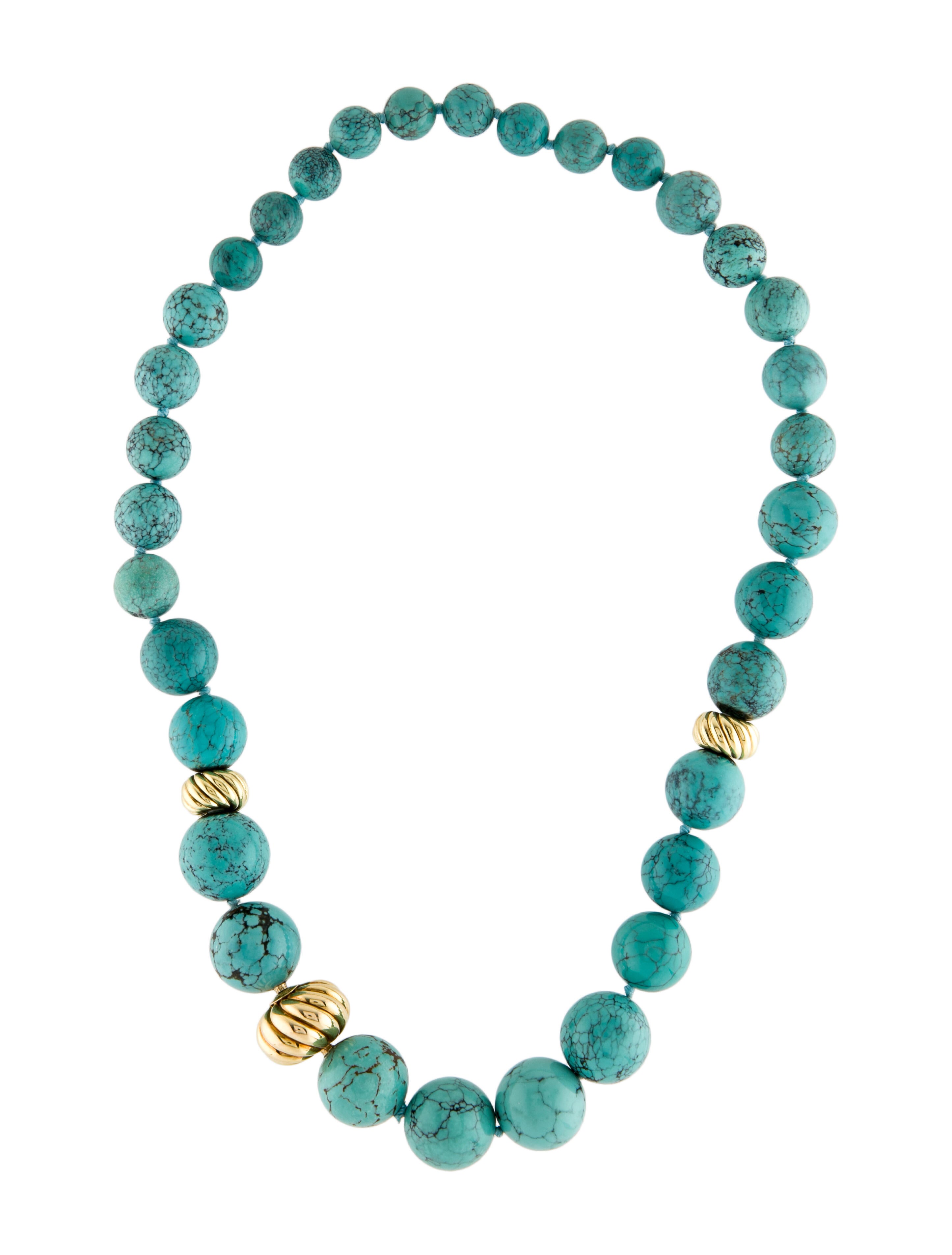 David Yurman Onyx & Hematine Elements Bead Strand Necklace Sterling