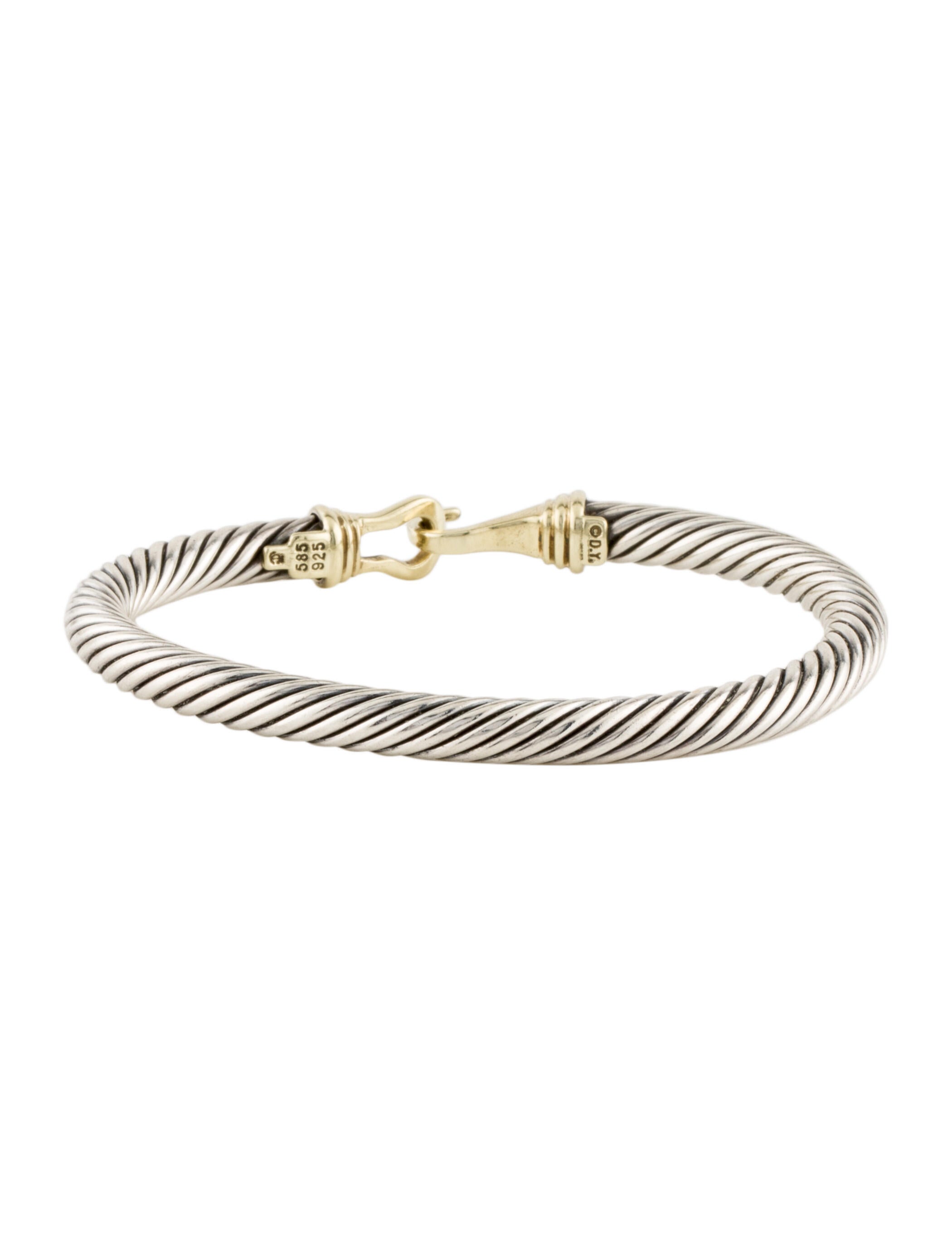 David Yurman Hinged Cable Bracelet Sterling Silver Bangle, Bracelets