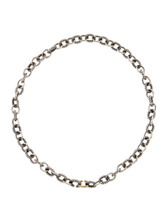 David Yurman Two-Tone Oval Link Necklace