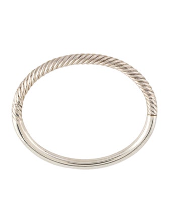 David Yurman Sculpted Cable and Smooth Hinged Bangle Bracelet