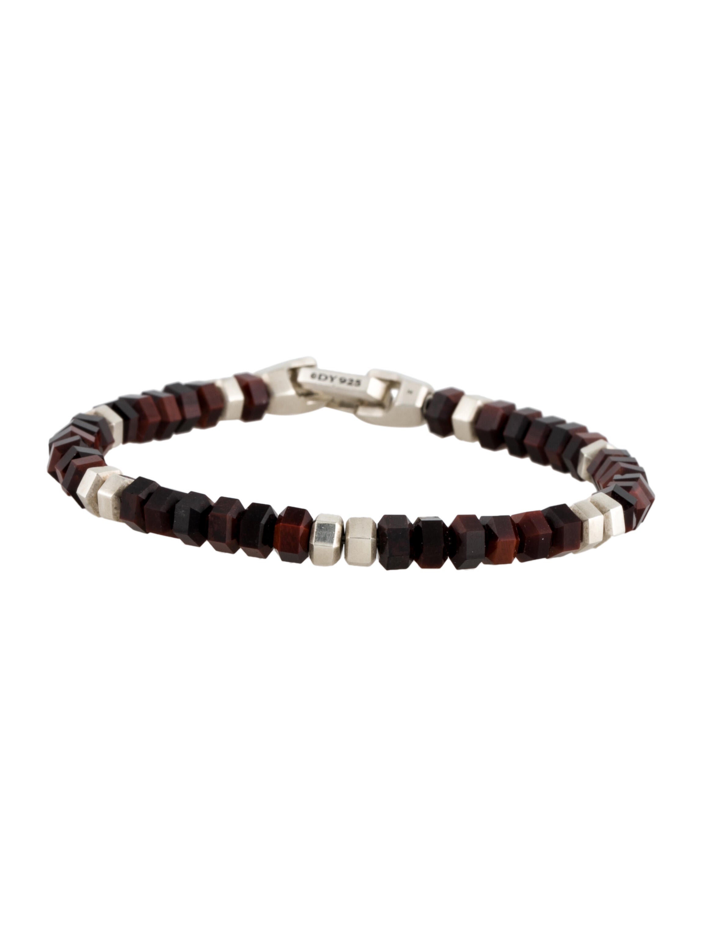 David Yurman Red Tiger's Eye Hex Bead Bracelet