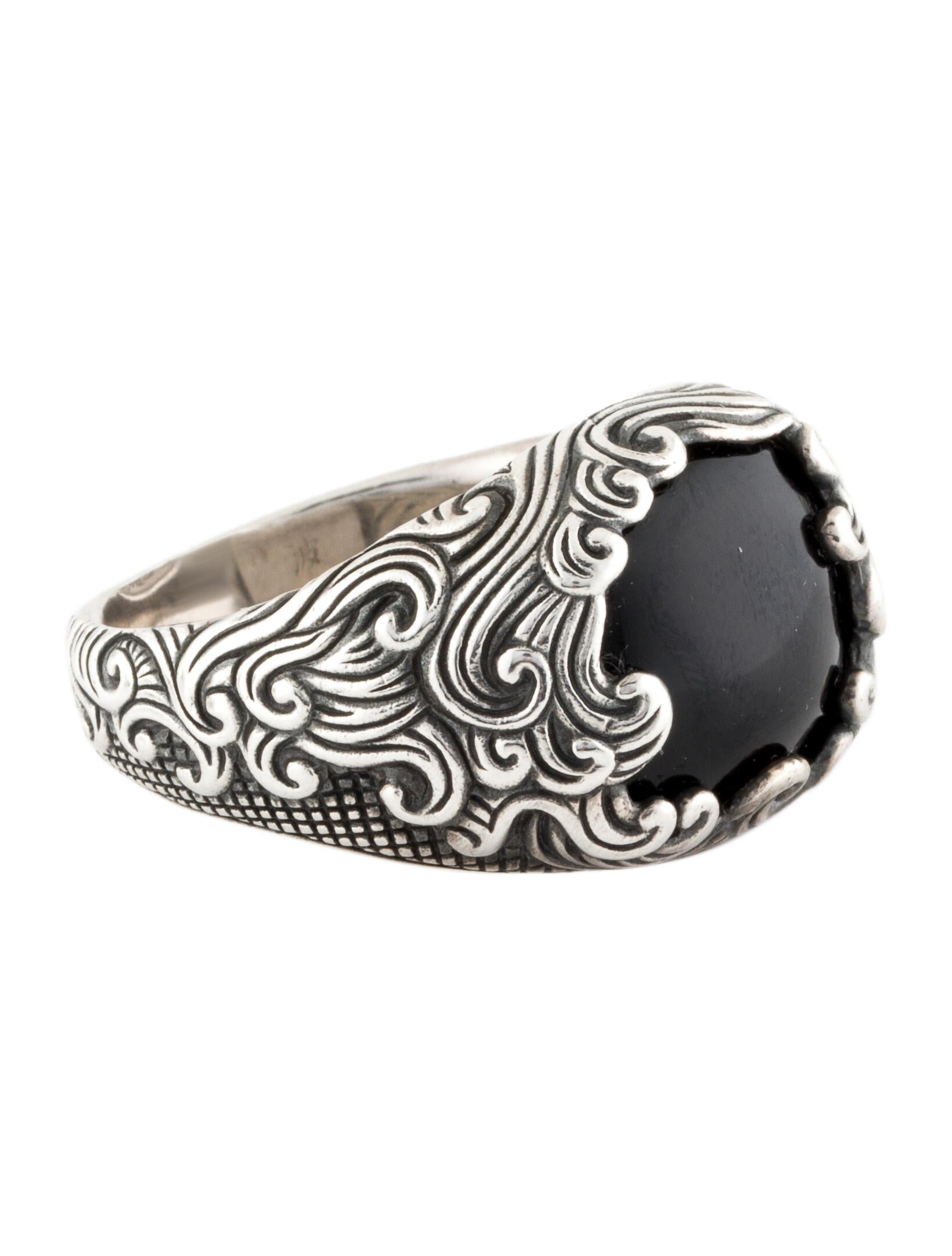 David Yurman Onyx Waves Signet Ring