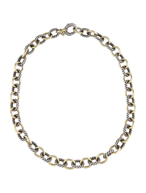 David Yurman Two-Tone Madison Oval Chain Link Necklace