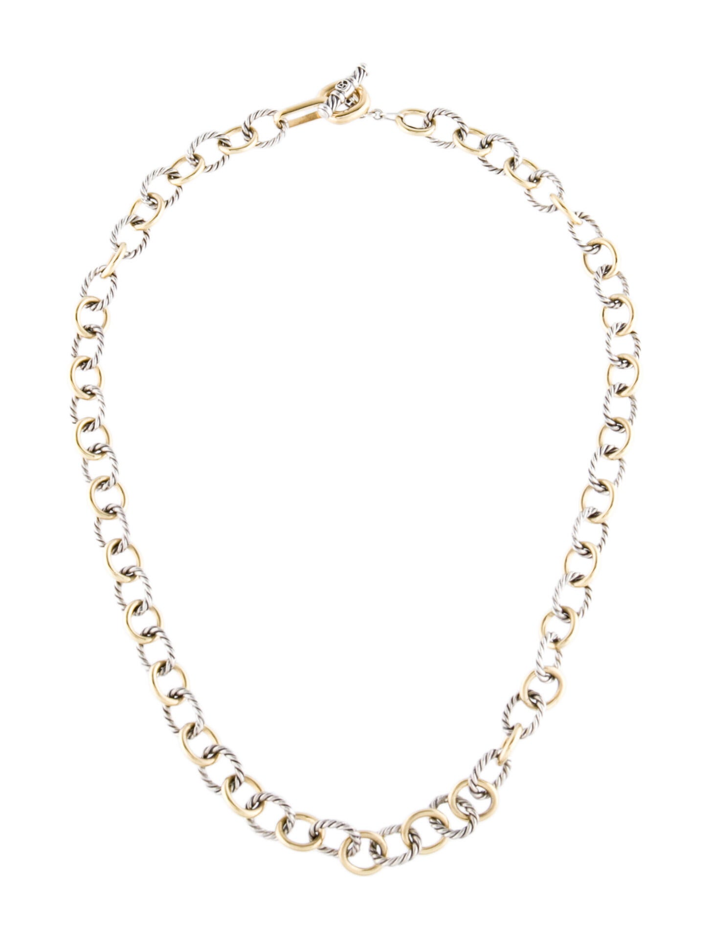 Necklace 14K Oval Link Chain Necklace RhodiumPlated 14K White Gold