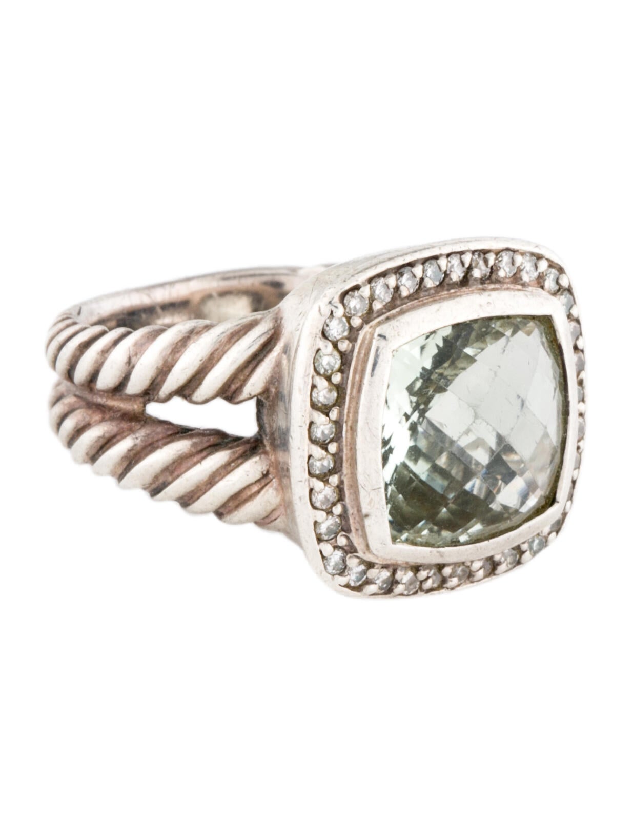 David Yurman Prasiolite & Diamond Albion Ring