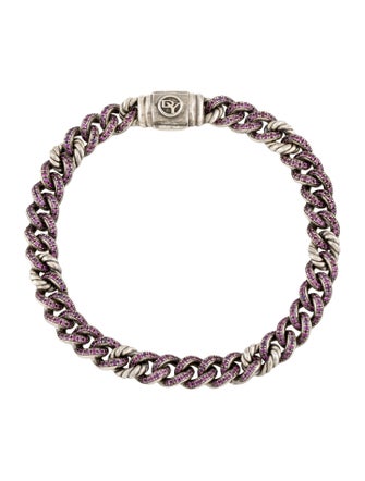 David Yurman Sapphire Petite Pave Curb Link Bracelet