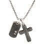 David Yurman Diamond Cross & Dog Tag Pendant Necklace