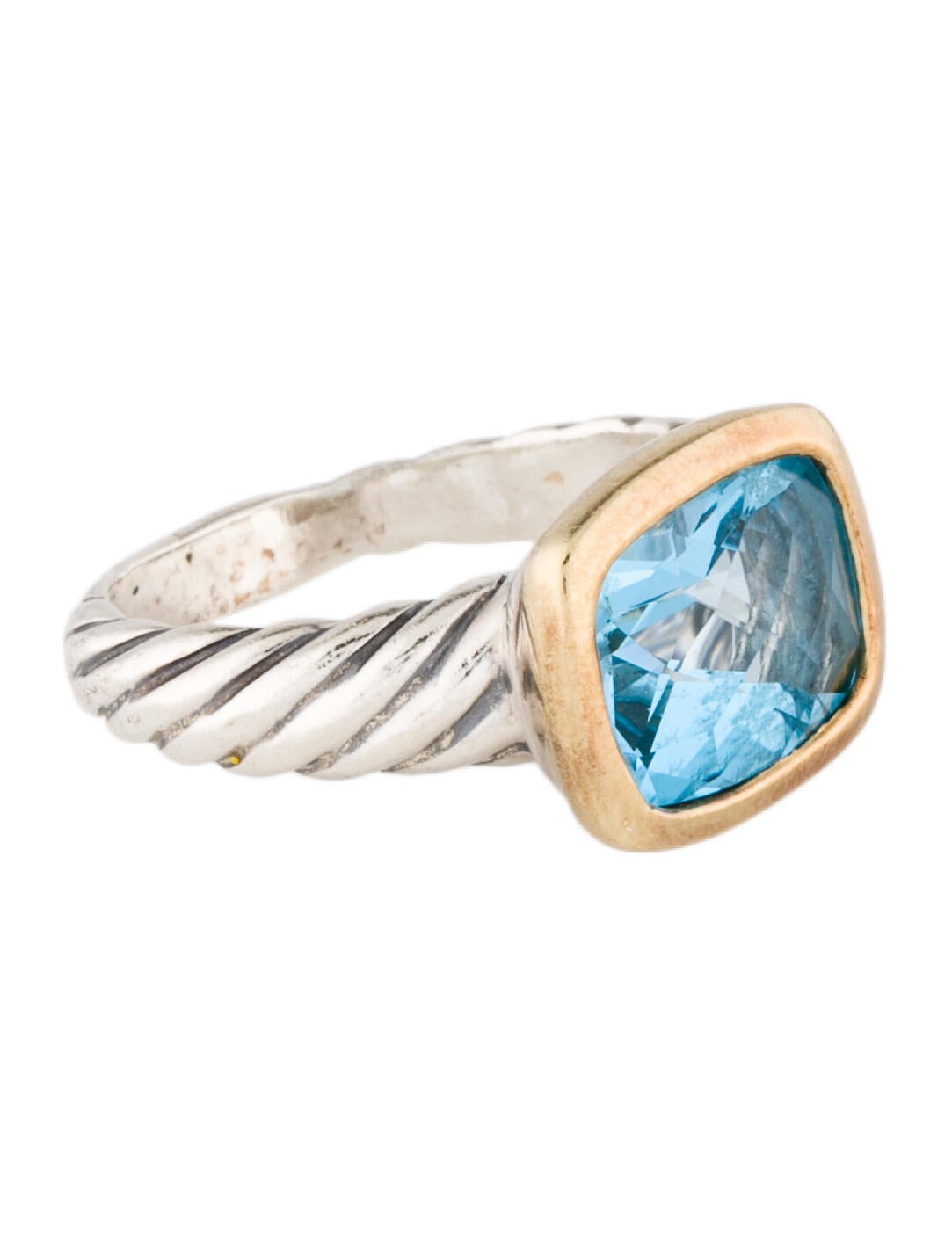 David Yurman 18K DY Pinky 'B' Ring - 18K Yellow Gold Signet Ring, Rings