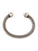 David Yurman Two-Tone Pearl Cable Cuff Bracelet
