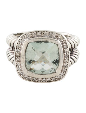 David Yurman Prasiolite & Diamond Albion Ring